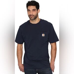 Carhartt Men's Loose Fit Dark Blue Short Sleeve Pocket Tee